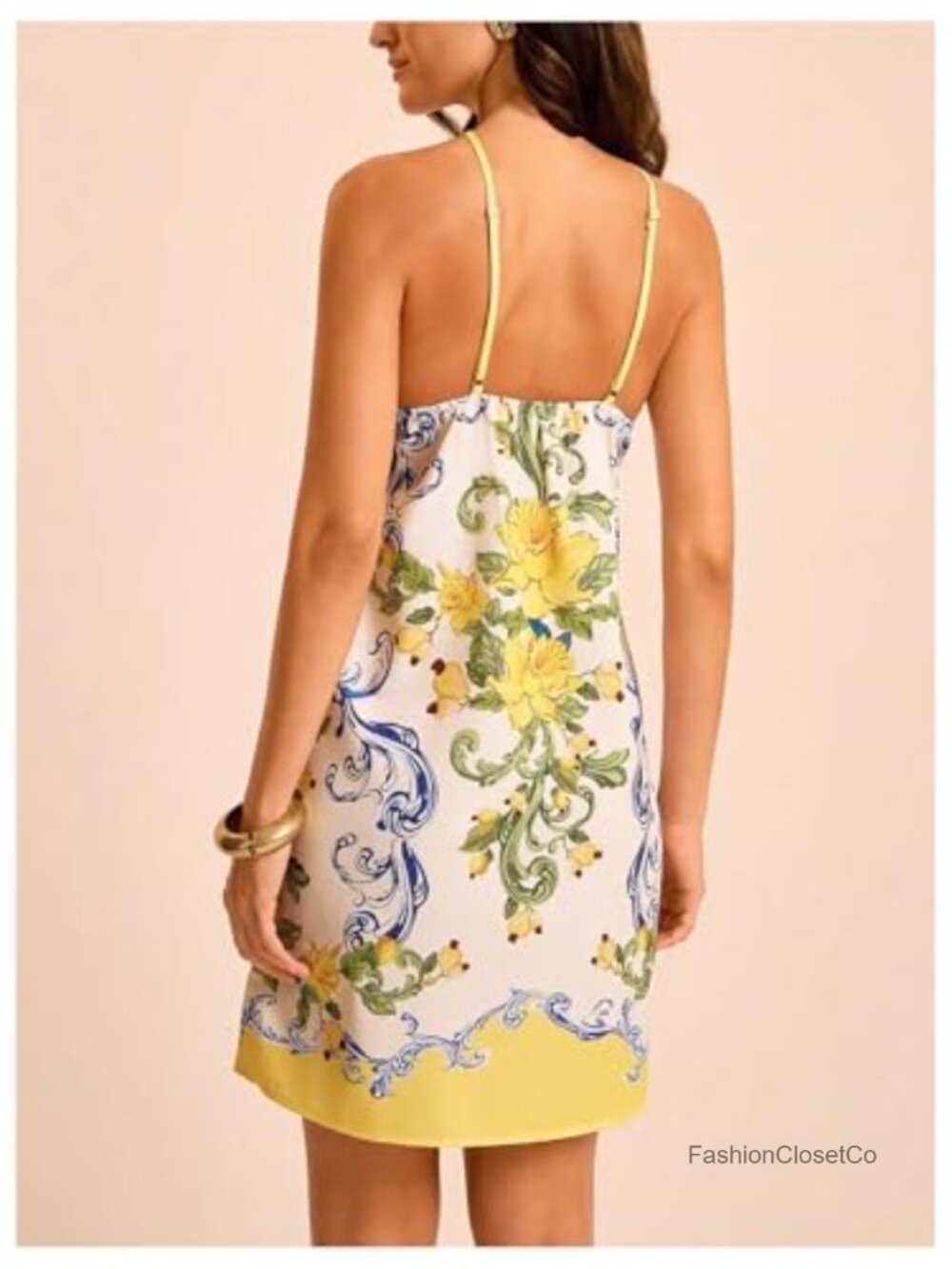 Backless Halter Mini Dress Tropical Summer Vacation Beach Boho - Picture 2 of 6